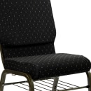 Flash Furniture XU-CH-60096-BK-BAS-GG Stacking Church Chair w/ Black Dot Fabric Back & Seat - Steel Frame, Gold Vein thumbnail 7