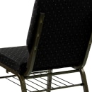 Flash Furniture XU-CH-60096-BK-BAS-GG Stacking Church Chair w/ Black Dot Fabric Back & Seat - Steel Frame, Gold Vein thumbnail 8