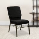 Flash Furniture XU-CH-60096-BK-BAS-GG Stacking Church Chair w/ Black Dot Fabric Back & Seat - Steel Frame, Gold Vein thumbnail 9