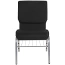 Flash Furniture XU-CH-60096-BK-SV-BAS-GG Stacking Church Chair w/ Black Polyester Back & Seat - Steel Frame, Silver Vein thumbnail 5
