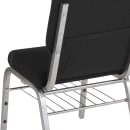 Flash Furniture XU-CH-60096-BK-SV-BAS-GG Stacking Church Chair w/ Black Polyester Back & Seat - Steel Frame, Silver Vein thumbnail 8