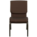 Flash Furniture XU-CH-60096-BN-GG Stacking Church Chair w/ Brown Polyester Back & Seat - Steel Frame, Gold Vein thumbnail 5