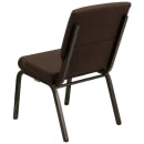 Flash Furniture XU-CH-60096-BN-GG Stacking Church Chair w/ Brown Polyester Back & Seat - Steel Frame, Gold Vein thumbnail 6