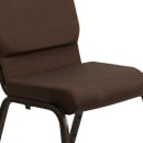 Flash Furniture XU-CH-60096-BN-GG Stacking Church Chair w/ Brown Polyester Back & Seat - Steel Frame, Gold Vein thumbnail 7