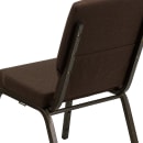 Flash Furniture XU-CH-60096-BN-GG Stacking Church Chair w/ Brown Polyester Back & Seat - Steel Frame, Gold Vein thumbnail 8