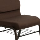 Flash Furniture XU-CH-60096-BN-BAS-GG Stacking Church Chair w/ Brown Polyester Back & Seat - Steel Frame, Gold Vein thumbnail 7