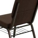 Flash Furniture XU-CH-60096-BN-BAS-GG Stacking Church Chair w/ Brown Polyester Back & Seat - Steel Frame, Gold Vein thumbnail 8
