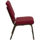 Flash Furniture XU-CH-60096-BY-GG Stacking Church Chair w/ Burgundy Polyester Back & Seat - Steel Frame, Gold Vein thumbnail 4