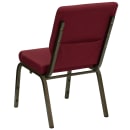 Flash Furniture XU-CH-60096-BY-GG Stacking Church Chair w/ Burgundy Polyester Back & Seat - Steel Frame, Gold Vein thumbnail 5