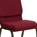 Flash Furniture XU-CH-60096-BY-GG Stacking Church Chair w/ Burgundy Polyester Back & Seat - Steel Frame, Gold Vein thumbnail 7