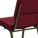 Flash Furniture XU-CH-60096-BY-GG Stacking Church Chair w/ Burgundy Polyester Back & Seat - Steel Frame, Gold Vein thumbnail 8