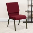 Flash Furniture XU-CH-60096-BY-GG Stacking Church Chair w/ Burgundy Polyester Back & Seat - Steel Frame, Gold Vein thumbnail 9
