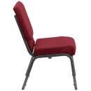 Flash Furniture XU-CH-60096-BY-SILV-GG Stacking Church Chair w/ Burgundy Polyester Back & Seat - Steel Frame, Silver Vein thumbnail 4