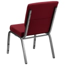 Flash Furniture XU-CH-60096-BY-SILV-GG Stacking Church Chair w/ Burgundy Polyester Back & Seat - Steel Frame, Silver Vein thumbnail 5