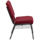 Flash Furniture XU-CH-60096-BY-SILV-BAS-GG Stacking Church Chair w/ Burgundy Polyester Back & Seat - Steel Frame, Silver Vein thumbnail 4