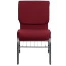 Flash Furniture XU-CH-60096-BY-SILV-BAS-GG Stacking Church Chair w/ Burgundy Polyester Back & Seat - Steel Frame, Silver Vein thumbnail 6