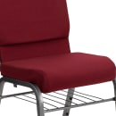 Flash Furniture XU-CH-60096-BY-SILV-BAS-GG Stacking Church Chair w/ Burgundy Polyester Back & Seat - Steel Frame, Silver Vein thumbnail 7