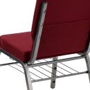 Flash Furniture XU-CH-60096-BY-SILV-BAS-GG Stacking Church Chair w/ Burgundy Polyester Back & Seat - Steel Frame, Silver Vein thumbnail 8