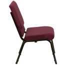 Flash Furniture XU-CH-60096-BYXY56-GG Stacking Church Chair w/ Burgundy Patterned Fabric Back & Seat - Steel Frame, Gold Vein thumbnail 3