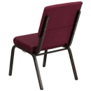 Flash Furniture XU-CH-60096-BYXY56-GG Stacking Church Chair w/ Burgundy Patterned Fabric Back & Seat - Steel Frame, Gold Vein thumbnail 4