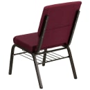 Flash Furniture XU-CH-60096-BYXY56-BAS-GG Stacking Church Chair w/ Burgundy Patterned Fabric Back & Seat - Steel Frame, Gold Vein thumbnail 5
