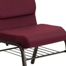 Flash Furniture XU-CH-60096-BYXY56-BAS-GG Stacking Church Chair w/ Burgundy Patterned Fabric Back & Seat - Steel Frame, Gold Vein thumbnail 7