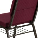 Flash Furniture XU-CH-60096-BYXY56-BAS-GG Stacking Church Chair w/ Burgundy Patterned Fabric Back & Seat - Steel Frame, Gold Vein thumbnail 8