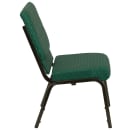 Flash Furniture XU-CH-60096-GN-GG Stacking Church Chair w/ Green Patterned Polyester Back & Seat - Steel Frame, Gold Vein thumbnail 2