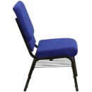 Flash Furniture XU-CH-60096-NVY-BAS-GG Stacking Church Chair w/ Navy Blue Polyester Back & Seat - Steel Frame, Gold Vein thumbnail 4