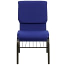 Flash Furniture XU-CH-60096-NVY-BAS-GG Stacking Church Chair w/ Navy Blue Polyester Back & Seat - Steel Frame, Gold Vein thumbnail 5