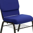 Flash Furniture XU-CH-60096-NVY-BAS-GG Stacking Church Chair w/ Navy Blue Polyester Back & Seat - Steel Frame, Gold Vein thumbnail 7