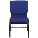 Flash Furniture XU-CH-60096-NVY-DOT-BAS-GG Stacking Church Chair w/ Navy Blue Dot Fabric Back & Seat - Steel Frame, Gold Vein thumbnail 5