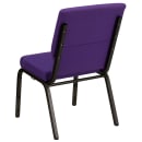 Flash Furniture XU-CH-60096-PU-GG Stacking Church Chair w/ Purple Polyester Back & Seat - Steel Frame, Gold Vein thumbnail 5