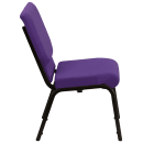 Flash Furniture XU-CH-60096-PU-GG Stacking Church Chair w/ Purple Polyester Back & Seat - Steel Frame, Gold Vein thumbnail 6