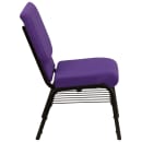 Flash Furniture XU-CH-60096-PU-BAS-GG Stacking Church Chair w/ Purple Polyester Back & Seat - Steel Frame, Gold Vein thumbnail 4