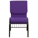 Flash Furniture XU-CH-60096-PU-BAS-GG Stacking Church Chair w/ Purple Polyester Back & Seat - Steel Frame, Gold Vein thumbnail 5