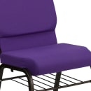 Flash Furniture XU-CH-60096-PU-BAS-GG Stacking Church Chair w/ Purple Polyester Back & Seat - Steel Frame, Gold Vein thumbnail 7