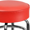 Flash Furniture XU-D-100-RED-GG Backless Swivel Bar Stool w/ Red Vinyl Seat, Chrome thumbnail 7