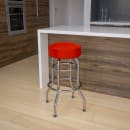 Flash Furniture XU-D-100-RED-GG Backless Swivel Bar Stool w/ Red Vinyl Seat, Chrome thumbnail 9