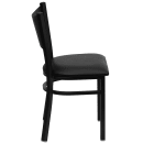 Flash Furniture XU-DG-60099-COF-BLKV-GG Restaurant Chair w/ Coffee Cutout Back & Black Vinyl Seat - Steel Frame, Black thumbnail 4