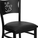 Flash Furniture XU-DG-60099-COF-BLKV-GG Restaurant Chair w/ Coffee Cutout Back & Black Vinyl Seat - Steel Frame, Black thumbnail 7