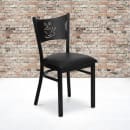 Flash Furniture XU-DG-60099-COF-BLKV-GG Restaurant Chair w/ Coffee Cutout Back & Black Vinyl Seat - Steel Frame, Black thumbnail 9