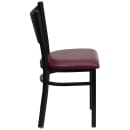Flash Furniture XU-DG-60099-COF-BURV-GG Restaurant Chair w/ Coffee Cutout Back & Burgundy Vinyl Seat - Steel Frame, Black thumbnail 2