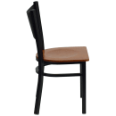 Flash Furniture XU-DG-60099-COF-CHYW-GG Restaurant Chair w/ Coffee Cutout Back & Cherry Wood Seat - Steel Frame, Black thumbnail 2