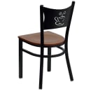 Flash Furniture XU-DG-60099-COF-CHYW-GG Restaurant Chair w/ Coffee Cutout Back & Cherry Wood Seat - Steel Frame, Black thumbnail 3
