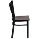 Flash Furniture XU-DG-60099-COF-MAHW-GG Restaurant Chair w/ Coffee Cutout Back & Mahogany Wood Seat - Steel Frame, Black thumbnail 2