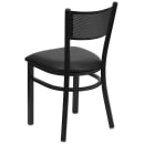 Flash Furniture XU-DG-60115-GRD-BLKV-GG Restaurant Chair w/ Grid Back & Black Vinyl Seat - Steel Frame, Black thumbnail 3