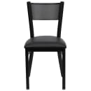 Flash Furniture XU-DG-60115-GRD-BLKV-GG Restaurant Chair w/ Grid Back & Black Vinyl Seat - Steel Frame, Black thumbnail 4