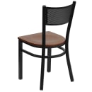Flash Furniture XU-DG-60115-GRD-CHYW-GG Restaurant Chair w/ Grid Back & Cherry Wood Seat - Steel Frame, Black thumbnail 3