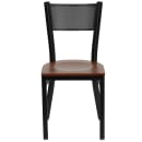 Flash Furniture XU-DG-60115-GRD-CHYW-GG Restaurant Chair w/ Grid Back & Cherry Wood Seat - Steel Frame, Black thumbnail 4